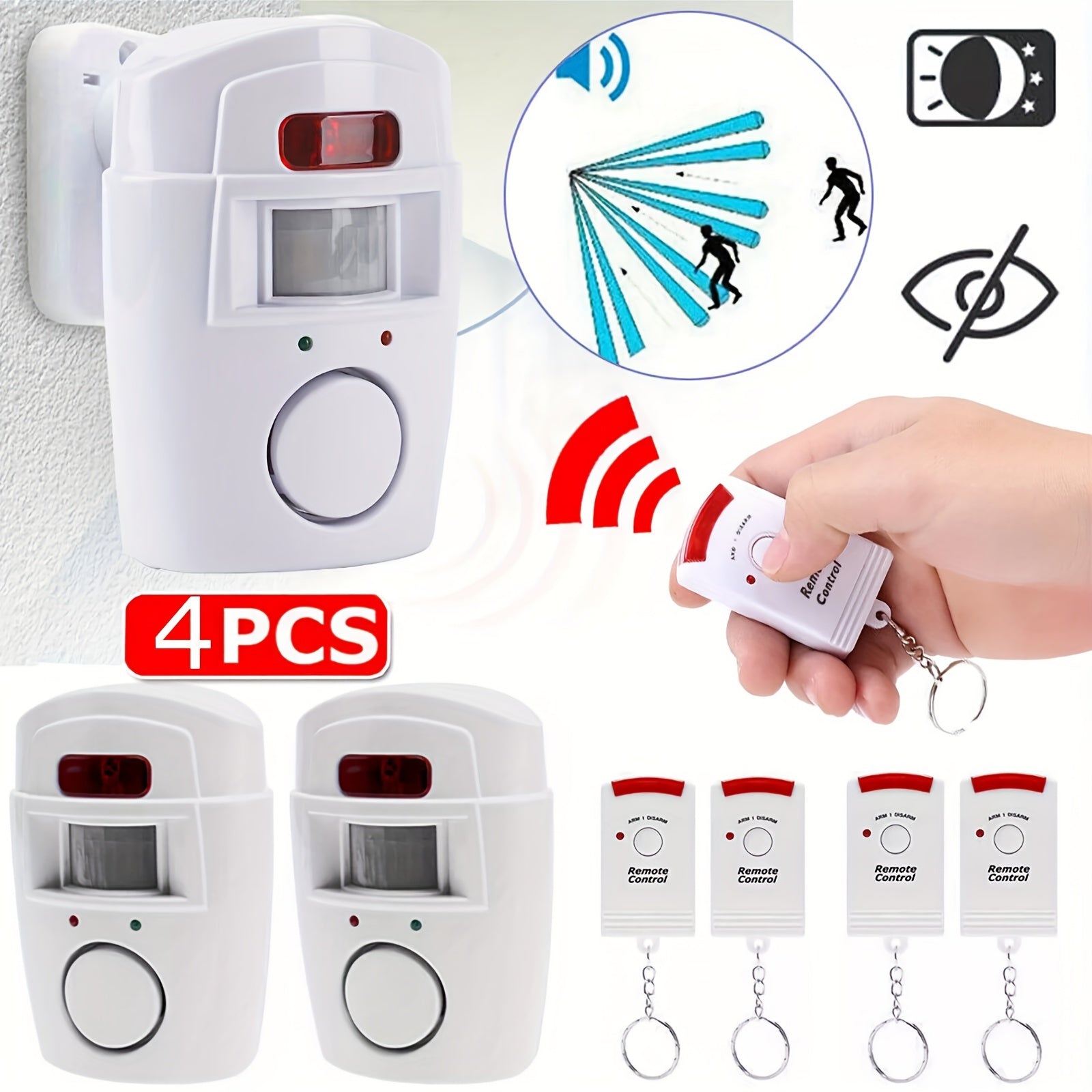 Wireless PIR Motion Sensor Alarm System (4 pcs)-2