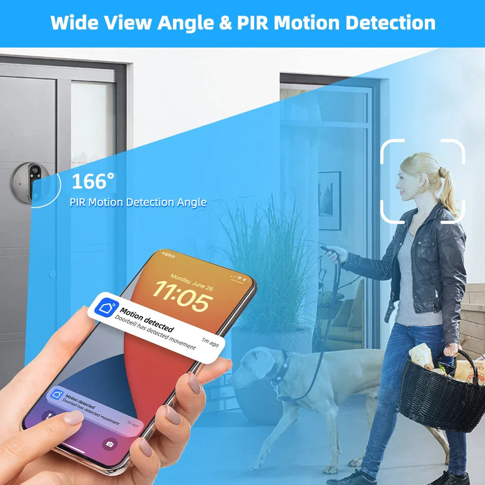 WiFi Smart Peephole Camera Doorbell-4