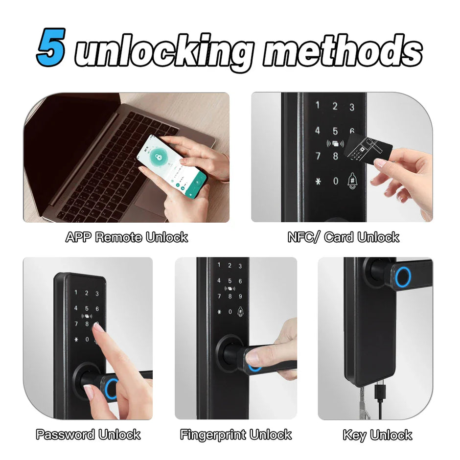 NNEOBA Smart Fingerprint Door Lock with Bluetooth App Control