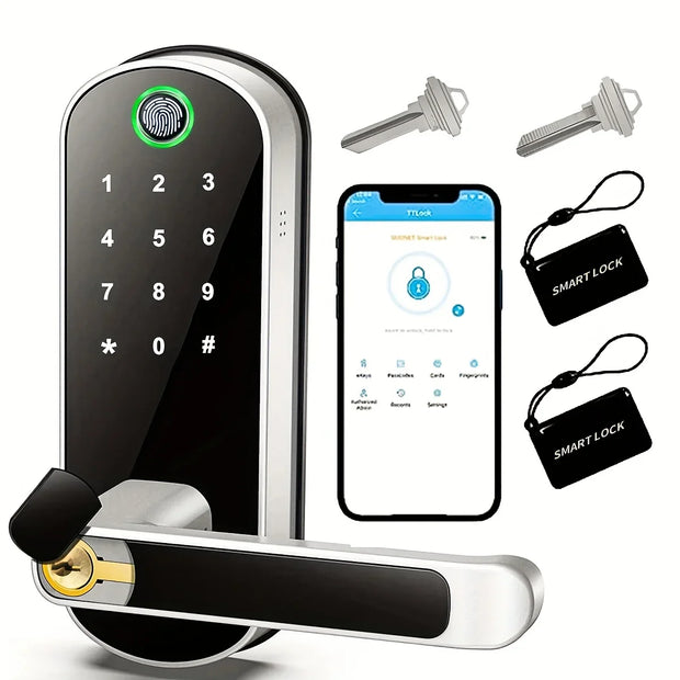 NNEOBA Smart WiFi Fingerprint Door Lock with App & NFC Access